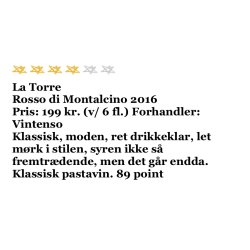 Rosso di Montalcino DOC 2016 - kologisk (14%)