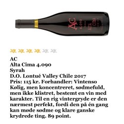 Syrah Reserva 2017